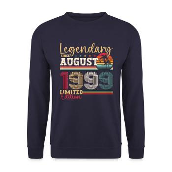 Legendär August 1999 24. Geburtstag Geschenk Fun - Unisex Pullover - Navy - Vorne - Alina (178cm) & Michal (187cm)