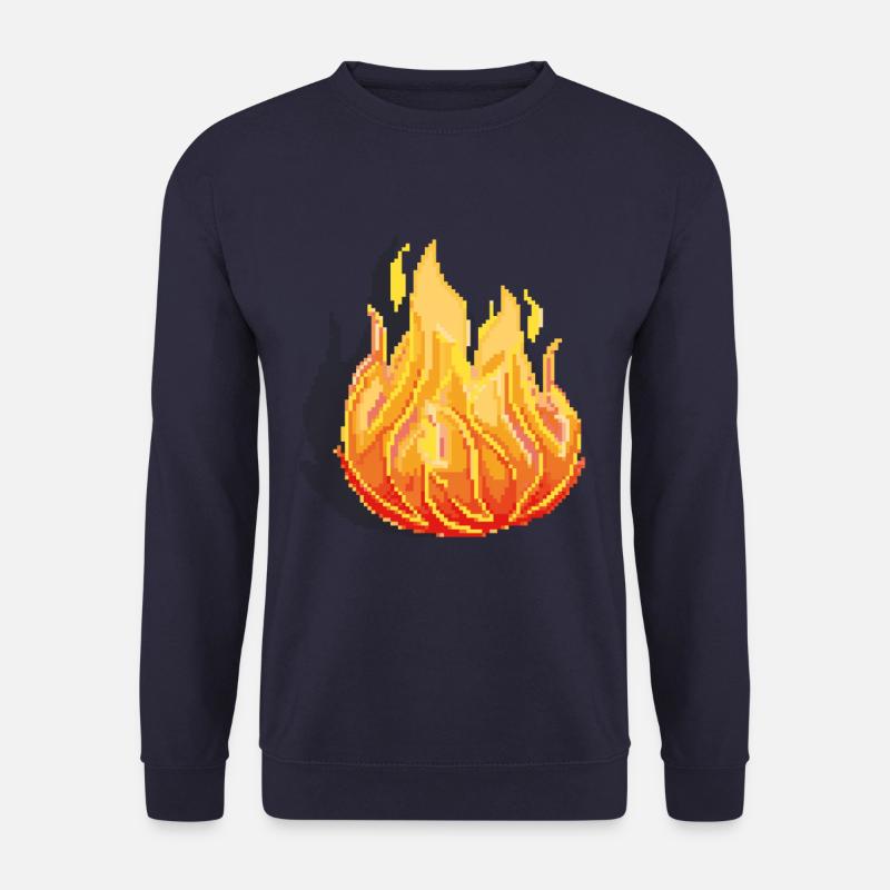 Rétro Pixel Fire - Sweat-shirt Unisexe - marine