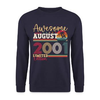 Awesome since August 2001 21st Birthday Gift - Unisex Sweatshirt - navy - Front - Alina (178cm) & Michal (187cm)