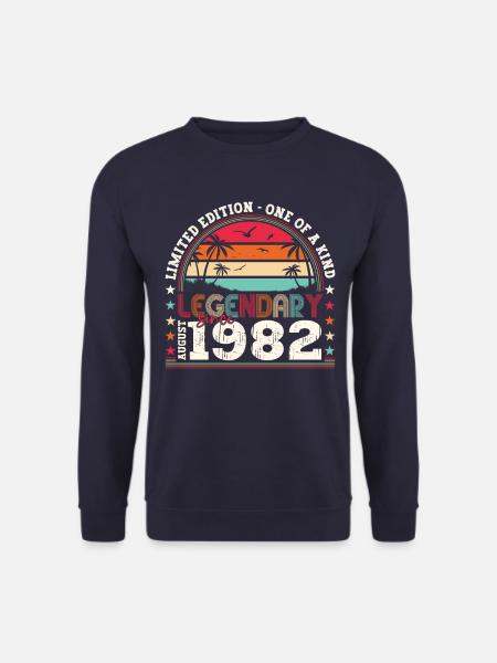 Legendär August 1982 40. Geburtstag Geschenk Fun - Unisex Pullover - Navy