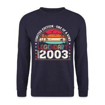 Legendary August 2003 19th Birthday Gift Fun - Unisex Sweatshirt - navy - Front - Alina (178cm) & Michal (187cm)
