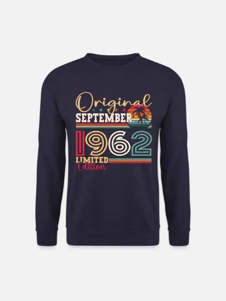 Original September Vintage 1962 Geburtstag Lustig - Unisex Pullover - Navy