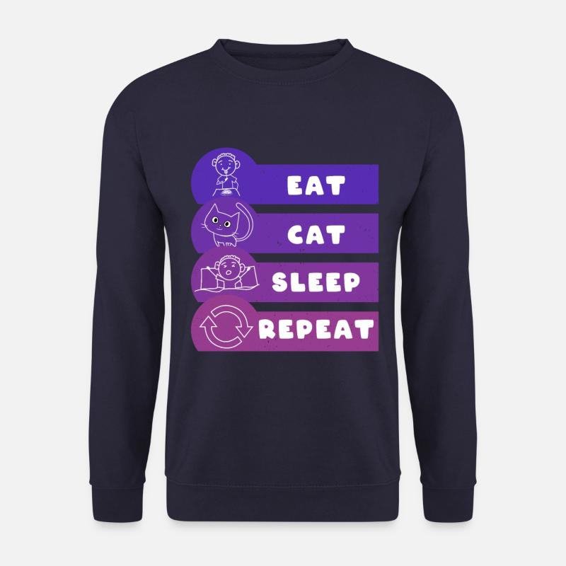Eat Cat Sleep Repeat - Unisex Sweatshirt - navy