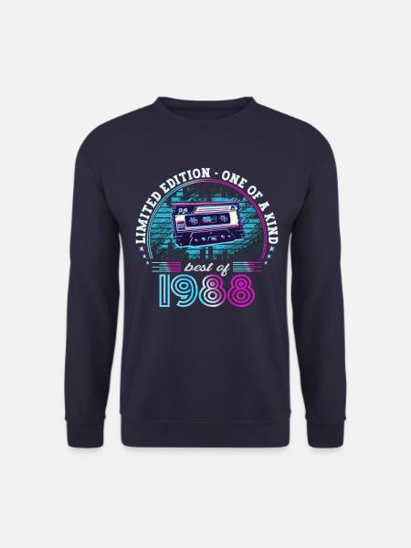 Original September 1988 34. Geburtstag Geschenk - Unisex Pullover - Navy
