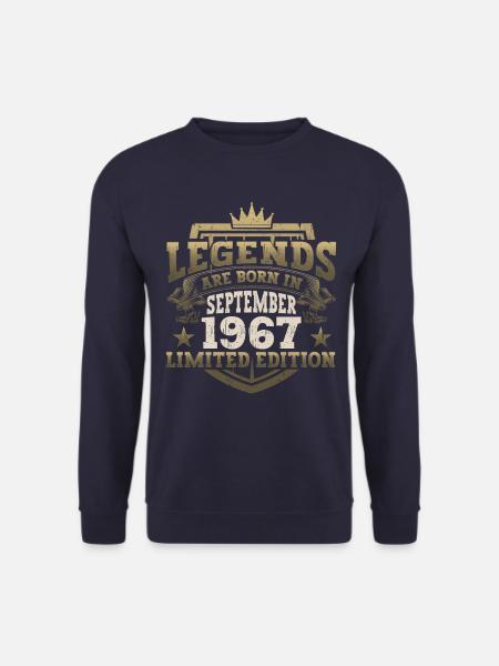 Legende September 1967 55. Geburtstag Geschenk Fun - Unisex Pullover - Navy