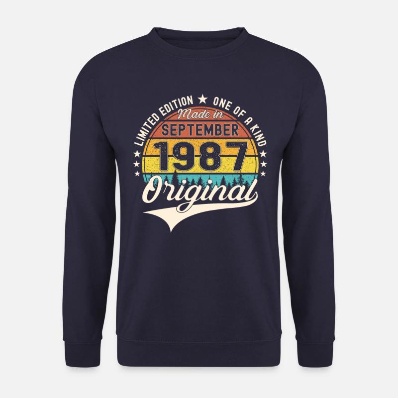 Original September Vintage 1987 Geburtstag Lustig - Unisex Pullover - Navy