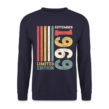 Limited Edition September 1969 53rd birthday - Unisex Sweatshirt - navy - Front - Alina (178cm) & Michal (187cm)