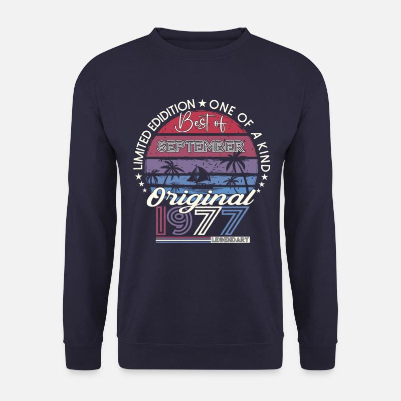 Original September Vintage 1977 Geburtstag Lustig - Unisex Pullover - Navy