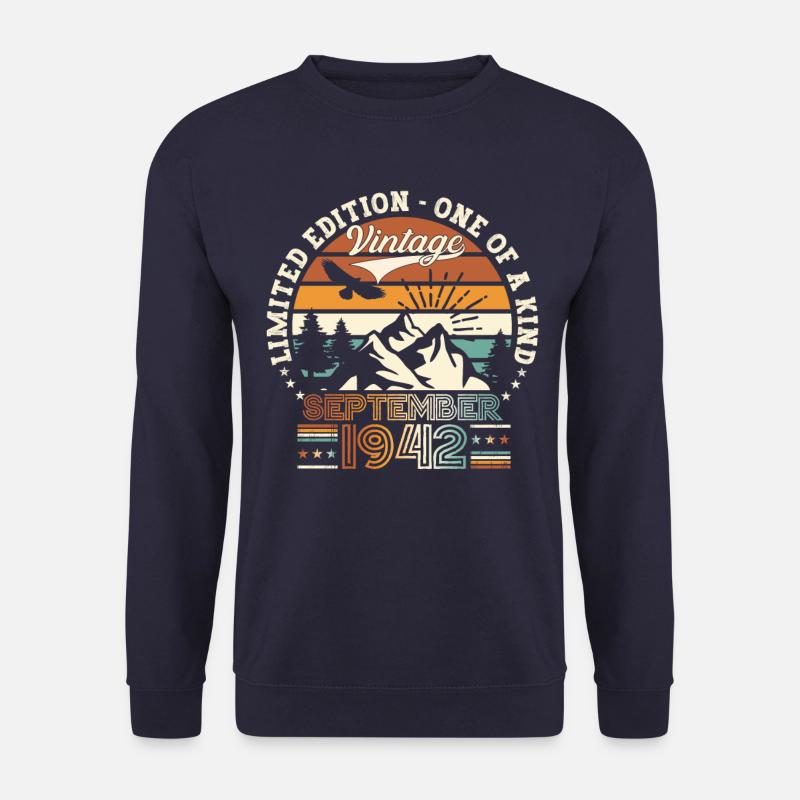 September Jahrgang 1942 80. Geburtstag Geschenk - Unisex Pullover - Navy
