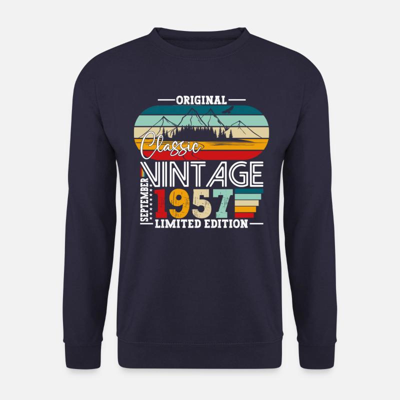 Original September Vintage 1957 Geburtstag Lustig - Unisex Pullover - Navy