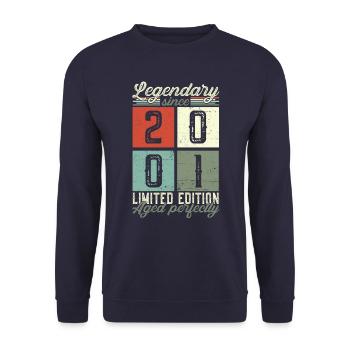 Légendaire depuis 2001 21ème anniversaire cadeau hommes - Sweat-shirt Unisexe - marine - Devant - Alina (178cm) & Michal (187cm)