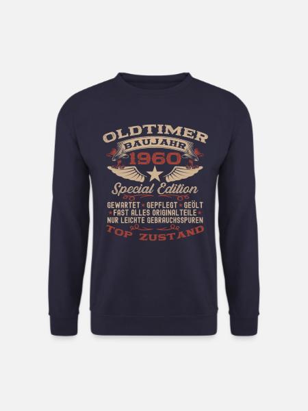 Oldtimer 1960 62. Geburtstag Geschenk Damen Herren - Unisex Pullover - Navy