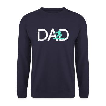 Papa surfeur - Sweat-shirt Unisexe - marine - Devant - Alina (178cm) & Michal (187cm)