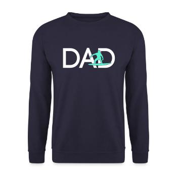 Papa surfeur - Sweat-shirt Unisexe - marine - Devant - Alina (178cm) & Michal (187cm)