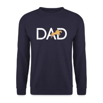 Pferde reiten Papa - Unisex Pullover - Navy - Vorne - Alina (178cm) & Michal (187cm)
