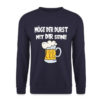 Möge der Durst mit dir sein! Biertrinker Bierfest - Unisex Pullover - Navy - Vorne - Alina (178cm) & Michal (187cm)