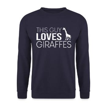 Type Giraffe Saying - Unisex Sweatshirt - navy - Front - Alina (178cm) & Michal (187cm)