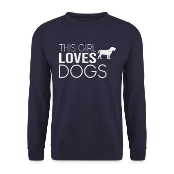Dicton de chien de fille - Sweat-shirt Unisexe - marine - Devant - Alina (178cm) & Michal (187cm)