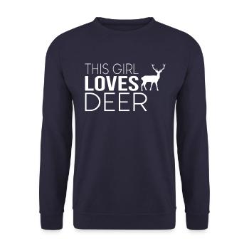 Fille Cerf Dicton - Sweat-shirt Unisexe - marine - Devant - Alina (178cm) & Michal (187cm)