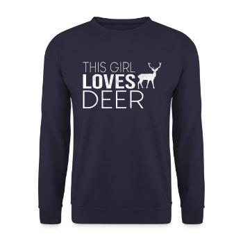 Fille Cerf Disant - Sweat-shirt Unisexe - marine - Devant - Alina (178cm) & Michal (187cm)