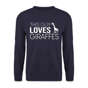 Type Giraffe Saying - Unisex Sweatshirt - navy - Front - Alina (178cm) & Michal (187cm)