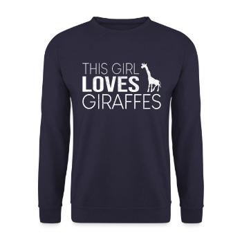 Fille Girafe Dicton - Sweat-shirt Unisexe - marine - Devant - Alina (178cm) & Michal (187cm)