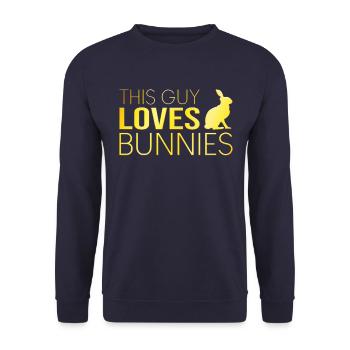 Type Rabbit Saying - Unisex Sweatshirt - navy - Front - Alina (178cm) & Michal (187cm)