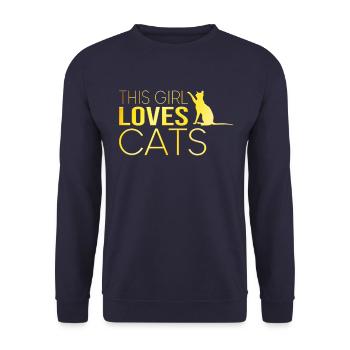 Dicton de chat fille - Sweat-shirt Unisexe - marine - Devant - Alina (178cm) & Michal (187cm)