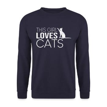 Dicton de chat fille - Sweat-shirt Unisexe - marine - Devant - Alina (178cm) & Michal (187cm)