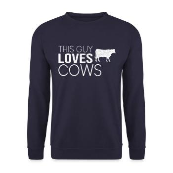 Typ Kuh Spruch - Unisex Pullover - Navy - Vorne - Alina (178cm) & Michal (187cm)