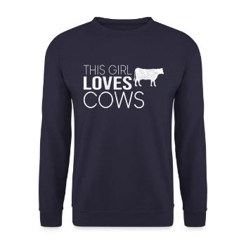 Dicton de la vache fille - Sweat-shirt Unisexe - marine - Devant - Alina (178cm) & Michal (187cm)