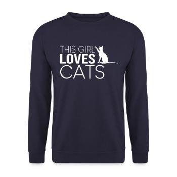 Dicton de chat fille - Sweat-shirt Unisexe - marine - Devant - Alina (178cm) & Michal (187cm)