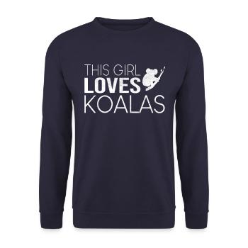 Girl Koala Saying - Unisex Sweatshirt - navy - Front - Alina (178cm) & Michal (187cm)