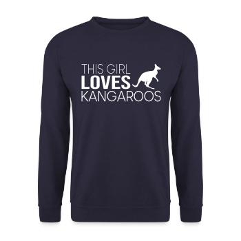 Girl Kangaroo Saying - Unisex Sweatshirt - navy - Front - Alina (178cm) & Michal (187cm)