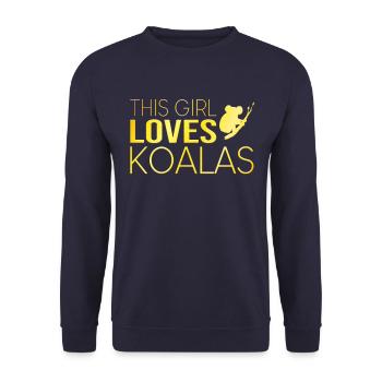 Girl Koala Saying - Unisex Sweatshirt - navy - Front - Alina (178cm) & Michal (187cm)