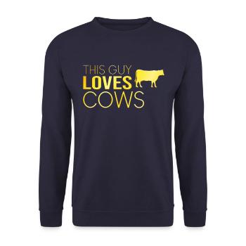 Typ Kuh Spruch - Unisex Pullover - Navy - Vorne - Alina (178cm) & Michal (187cm)