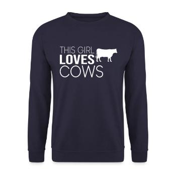 Dicton de la vache fille - Sweat-shirt Unisexe - marine - Devant - Alina (178cm) & Michal (187cm)