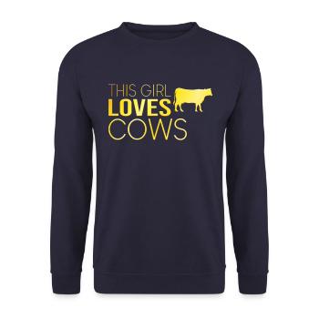 Dicton de la vache fille - Sweat-shirt Unisexe - marine - Devant - Alina (178cm) & Michal (187cm)