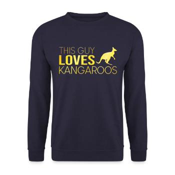 Type Kangaroo Saying - Unisex Sweatshirt - navy - Front - Alina (178cm) & Michal (187cm)