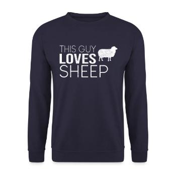 Typ Schaf Spruch - Unisex Pullover - Navy - Vorne - Alina (178cm) & Michal (187cm)