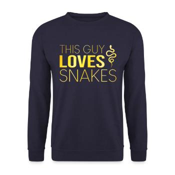 Type Snake Saying - Unisex Sweatshirt - navy - Front - Alina (178cm) & Michal (187cm)