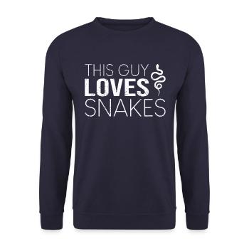 Typ Schlange Spruch - Unisex Pullover - Navy - Vorne - Alina (178cm) & Michal (187cm)