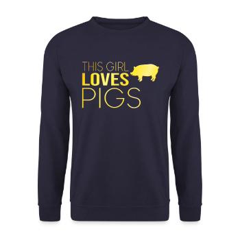Dicton de cochon fille - Sweat-shirt Unisexe - marine - Devant - Alina (178cm) & Michal (187cm)