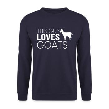 Typ Ziegen Spruch - Unisex Pullover - Navy - Vorne - Alina (178cm) & Michal (187cm)