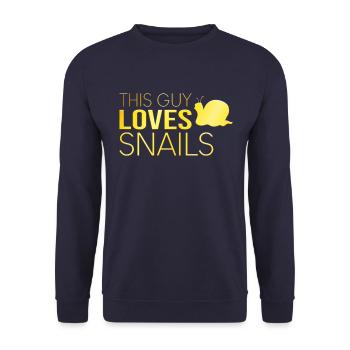 Mädchen Schnecke Spruch - Unisex Pullover - Navy - Vorne - Alina (178cm) & Michal (187cm)