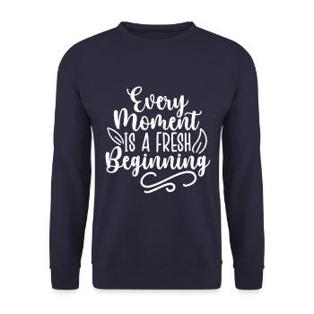 Every Moment Is A Fresh Beginning - Unisex Sweatshirt - navy - Front - Alina (178cm) & Michal (187cm)