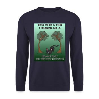 Il était une fois un chat noir que j’ai ramassé le reste - Sweat-shirt Unisexe - marine - Devant - Alina (178cm) & Michal (187cm)