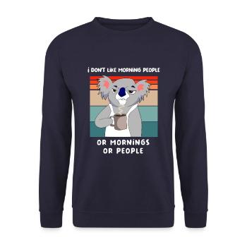 I hate Morning People And Mornings And People Kaff - Unisex Sweatshirt - navy - Front - Alina (178cm) & Michal (187cm)