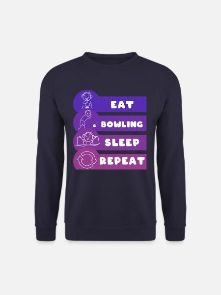 Eat Bowling Sleep Repeat Bowler - Unisex Sweatshirt - navy