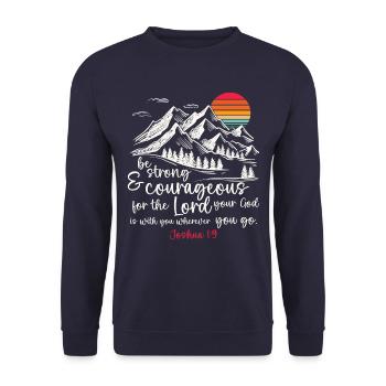 Jesus Christ - Christian Shirt Bible Verse - Unisex Sweatshirt - navy - Front - Alina (178cm) & Michal (187cm)